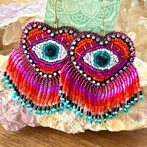 ๐บ๐HP๐๐บ NWT Emily Designs Artisan Beaded Heart Fringe Chandeliers